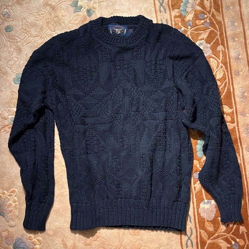 Vintage 1980s Preppy Cable Neck Crew Sweater Lake Harmony